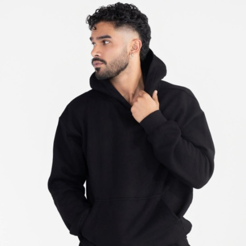 Soft Casual Oversized Hoodie Black