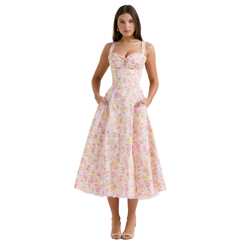 Peony Floral Printed Design Sundress