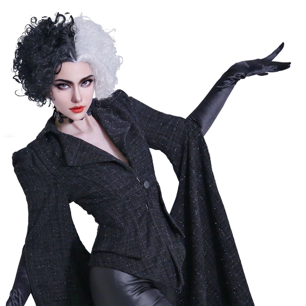 Cruella De Vil Cosplay Costume Coat Outfit Suit