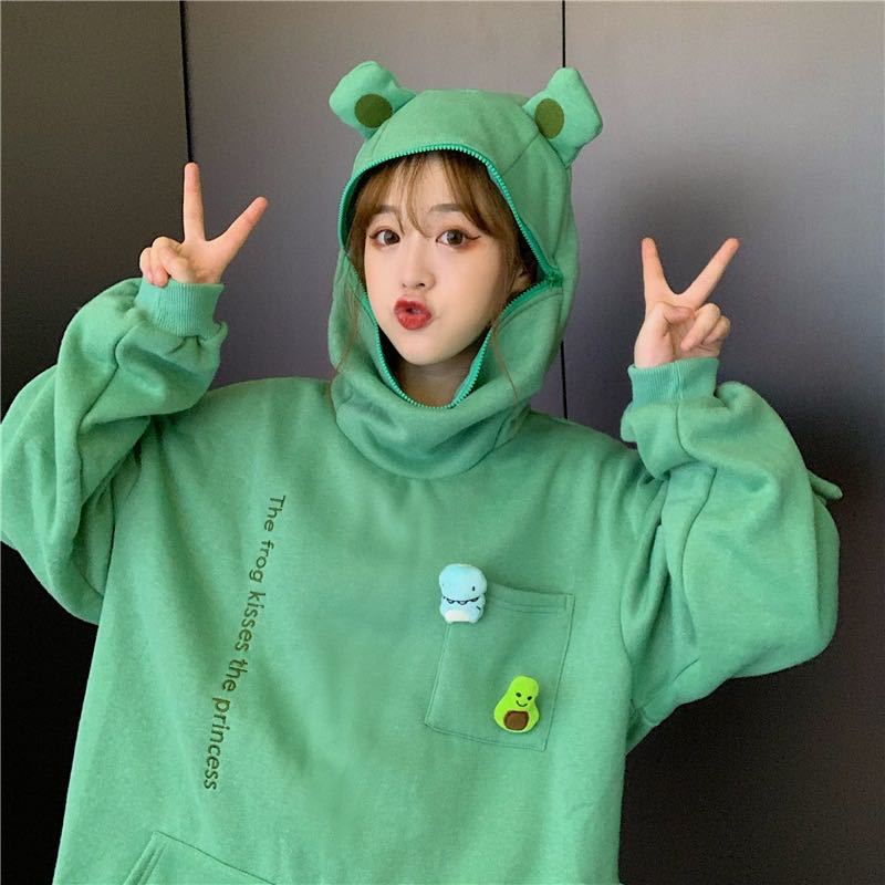 The Frog Hoodie Green