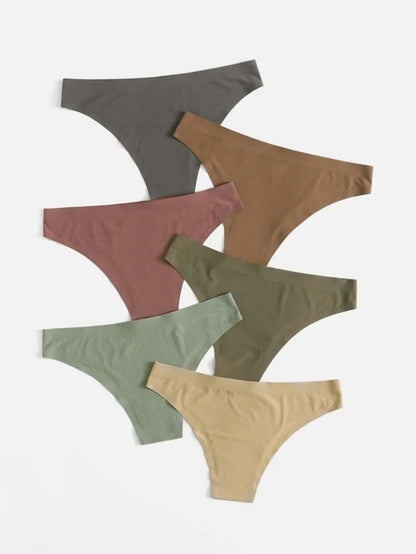 Pack Of 6 Solid No Show Panty Set