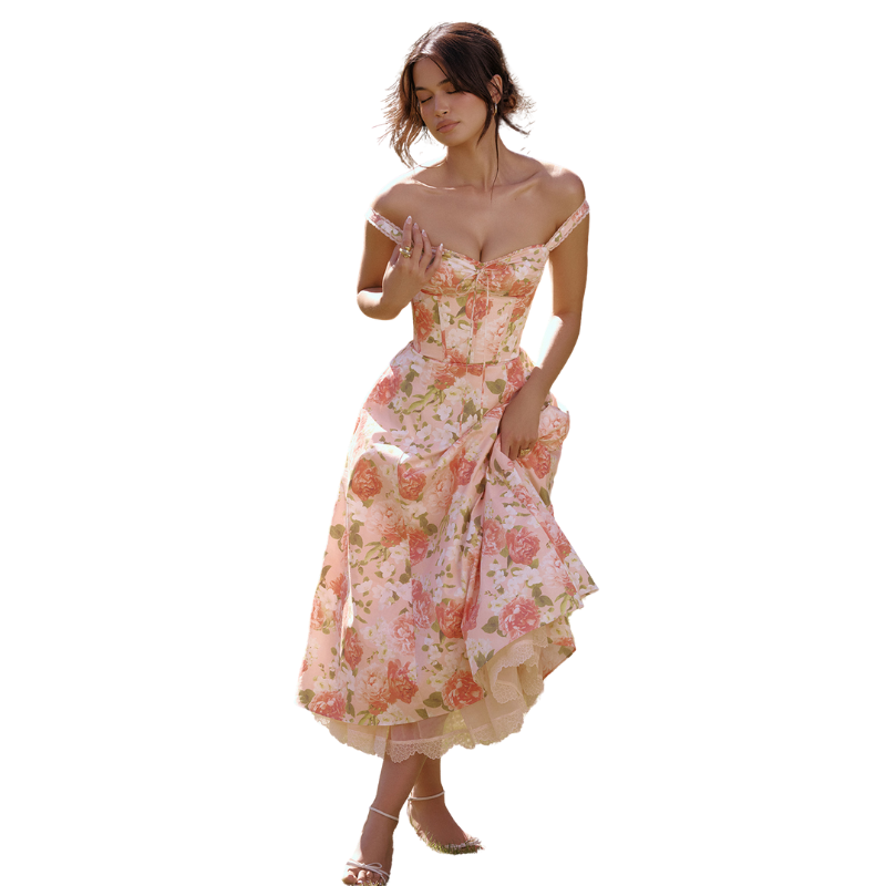 Peony Floral Printed Design Sundress