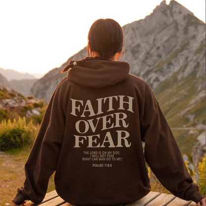 Faith Over Fear Printed Hoodie