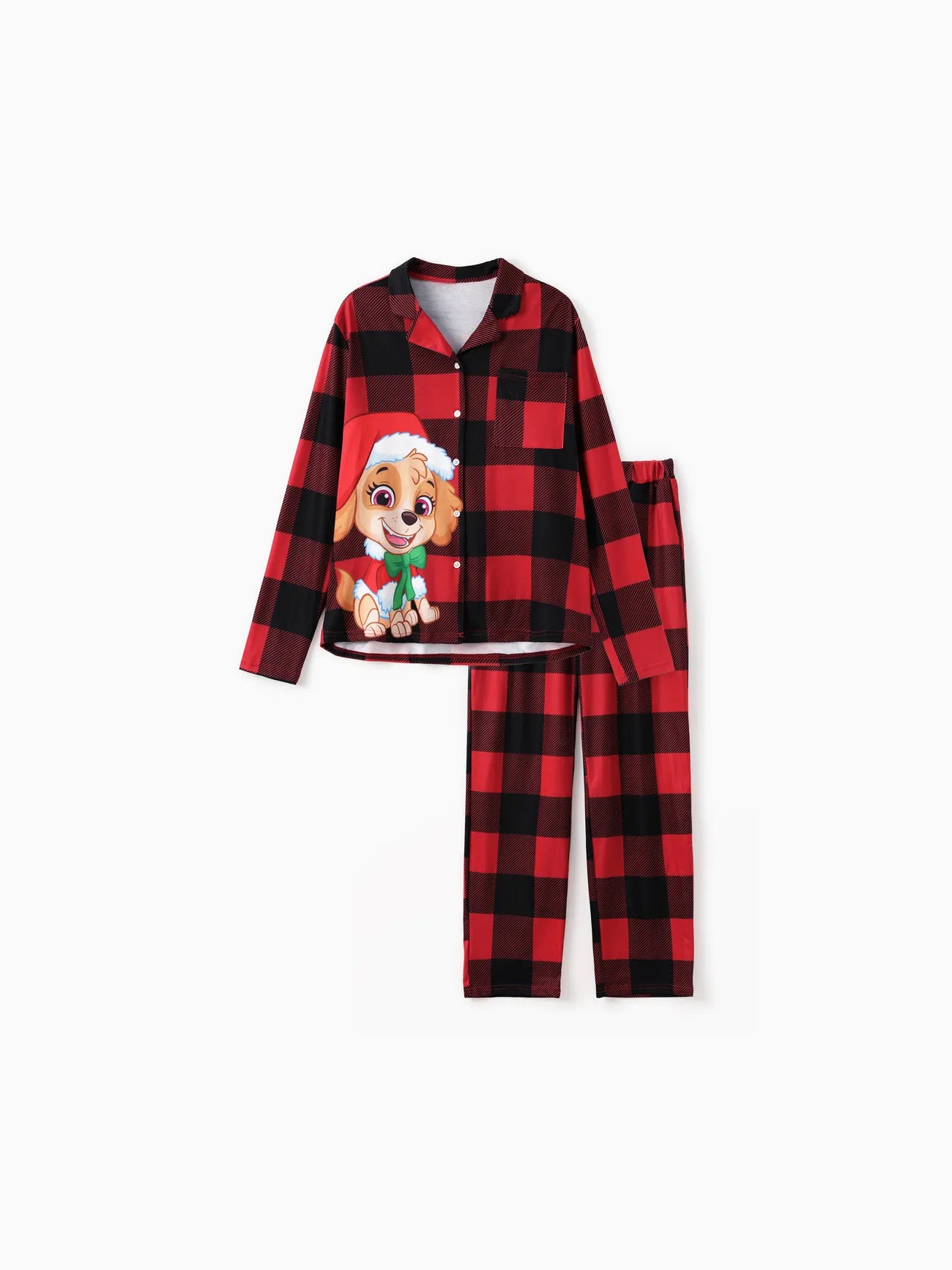 Family Christmas Plaid Design Pajamas Set Women