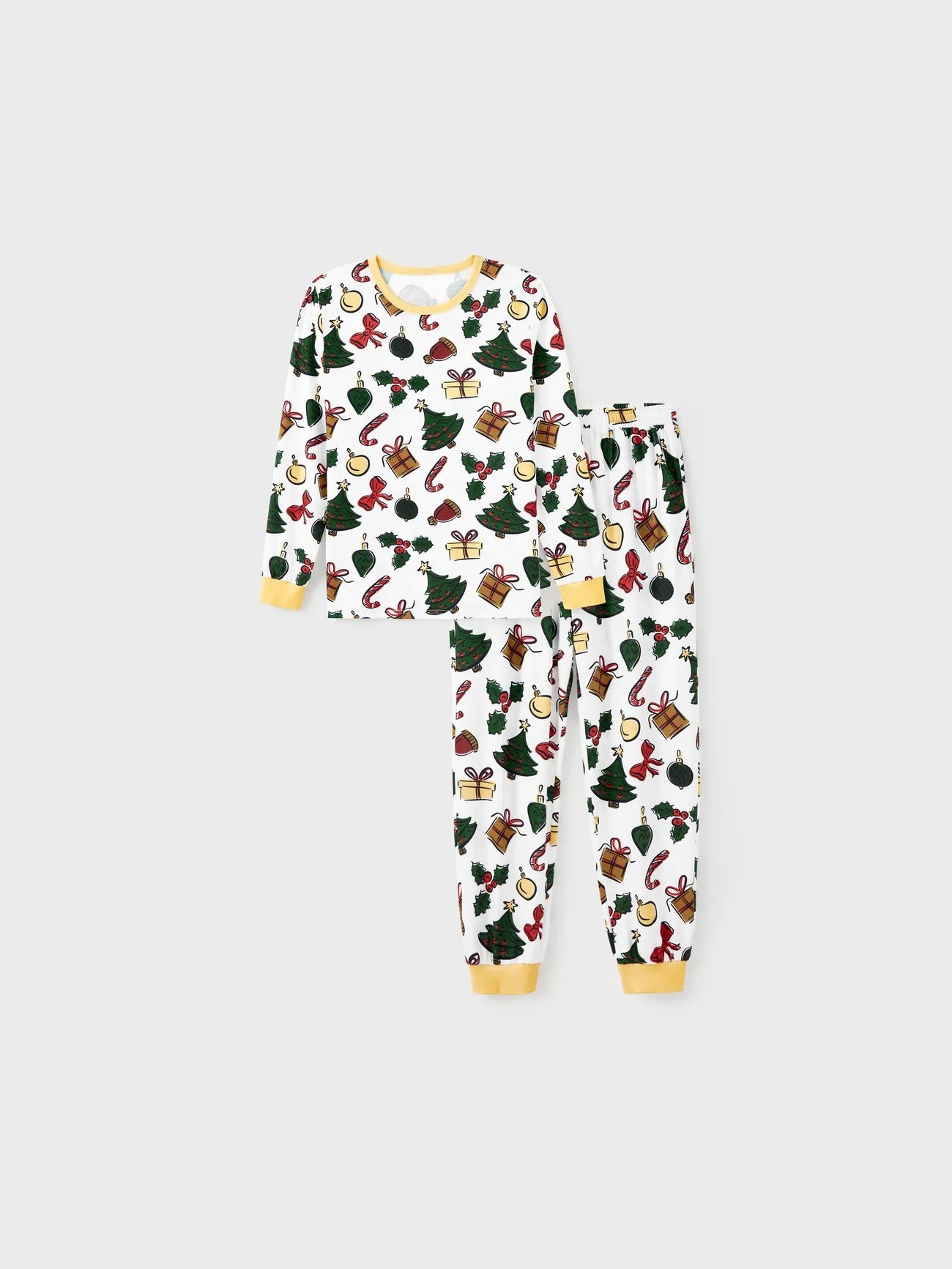 Christmas Tree And Gift Print Family Pajamas Set Men