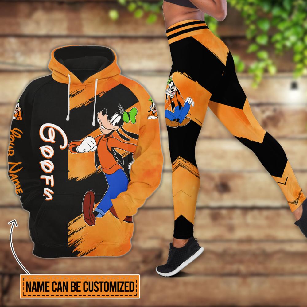 Custom Name Goofy Pattern Hoodie And Leggings Set