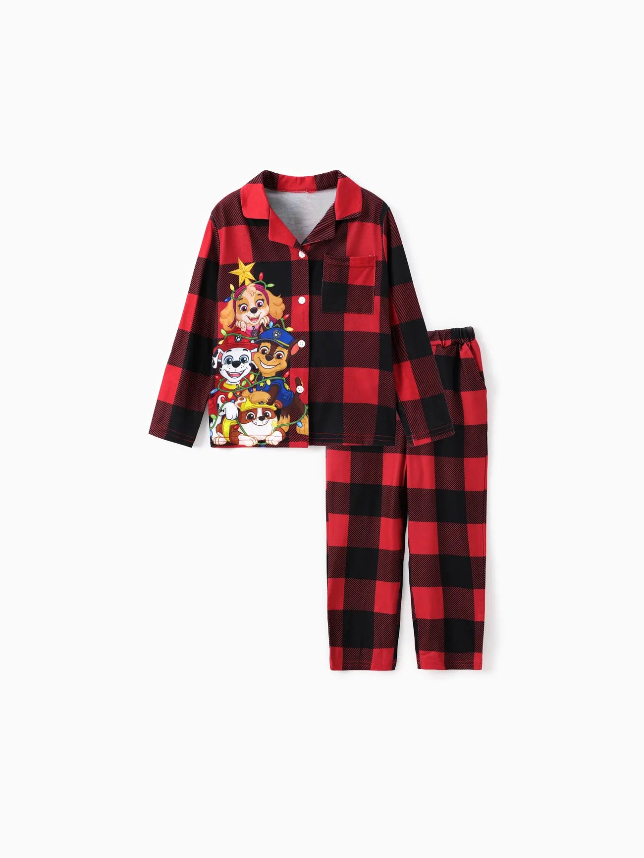 Family Christmas Plaid Design Pajamas Set Kids