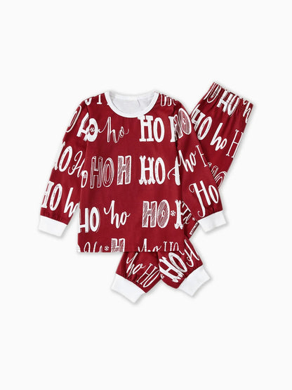 Christmas Family Matching Letter Print Pajama Sets Kids