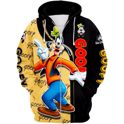 Goofy Pattern Design Hoodie and Leggings Set Zipper Hoodies