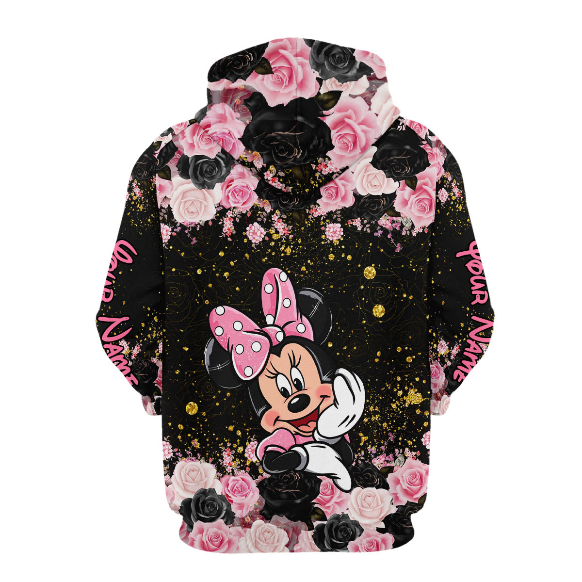 Custom Name Minnie Floral Hoodie And Leggings Set