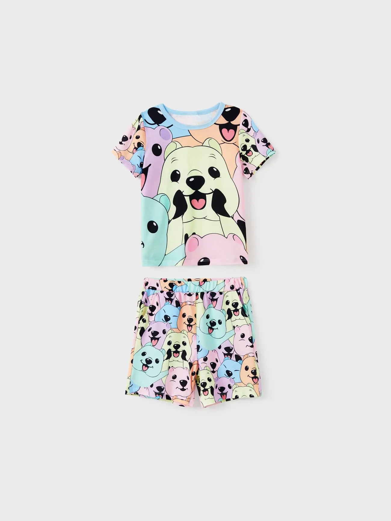 Family Matching Smiley Bear Print Pajama Set Kids