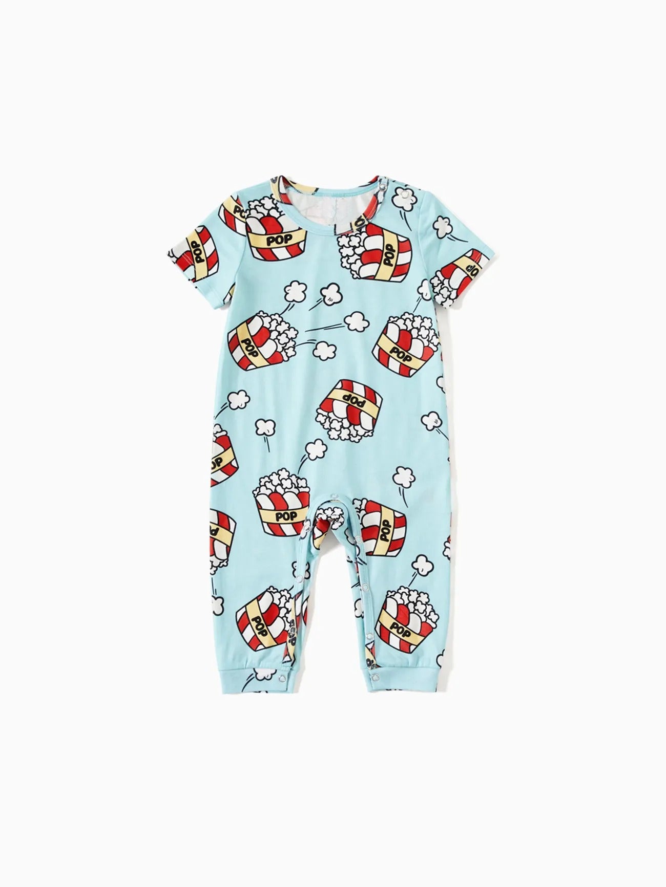 Christmas Popcorn Print Family Pajamas Set Baby