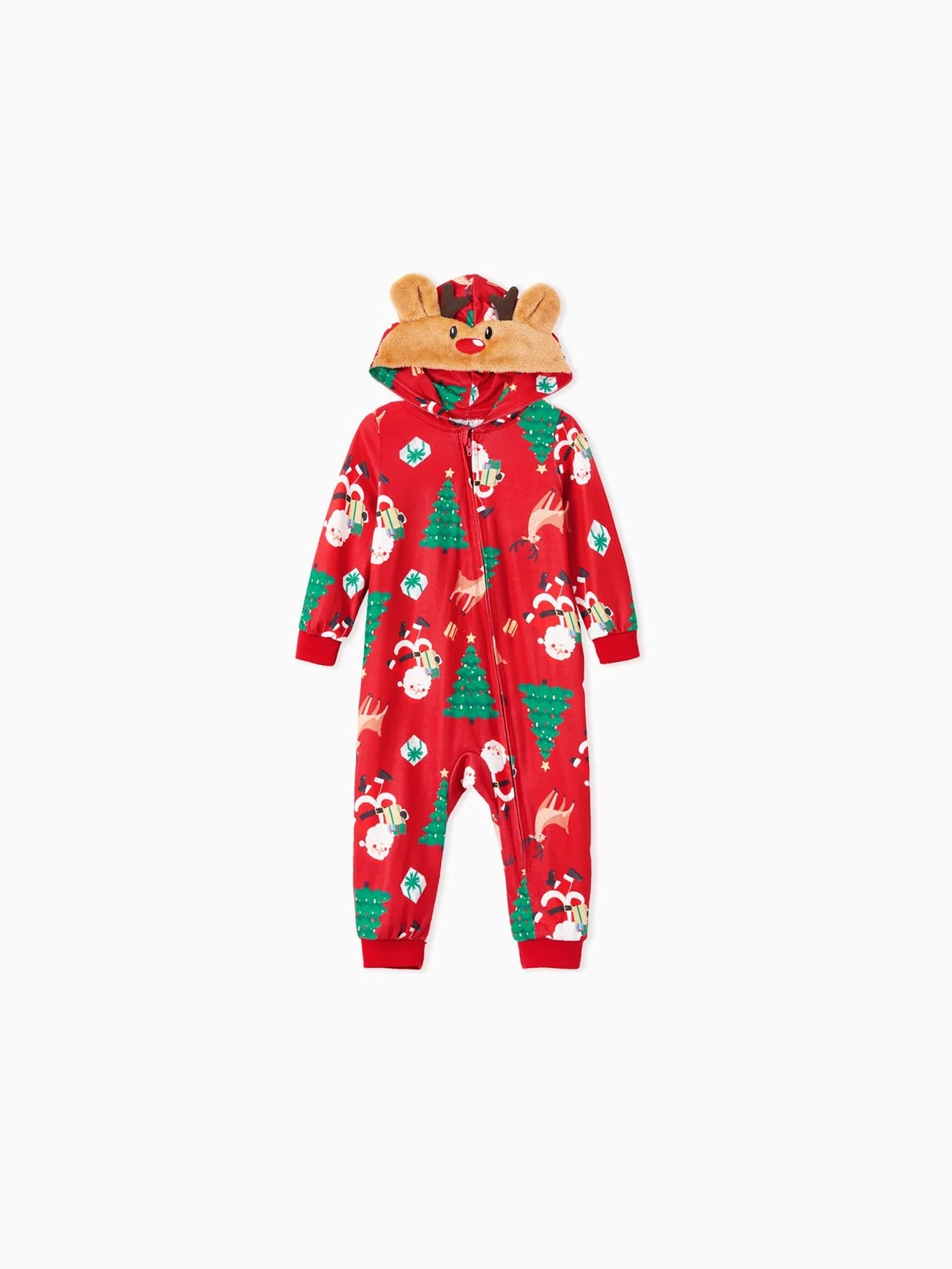 3D Reindeer Hooded Christmas Family Pajama Set Kids