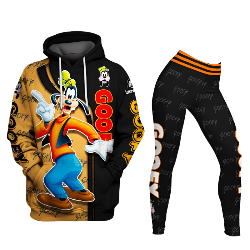 Goofy Pattern Design Hoodie and Leggings Set Hoodies And Leggings