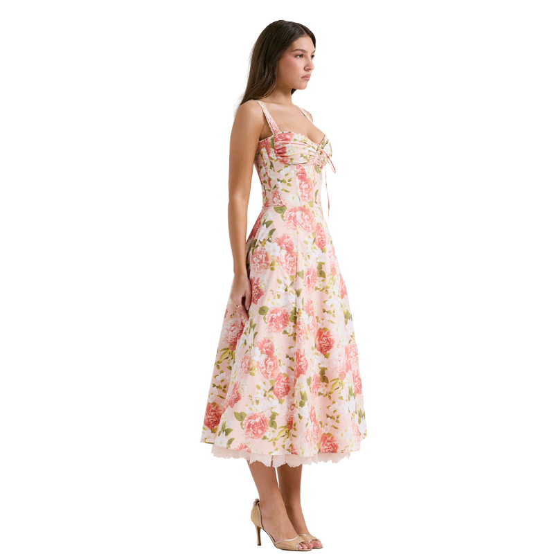 Peony Floral Printed Design Sundress