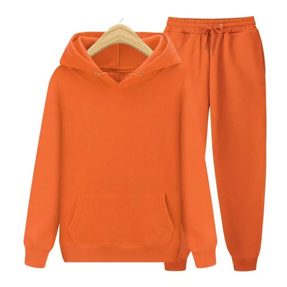 2 Pieces Hooded Tracksuit Sets Orange