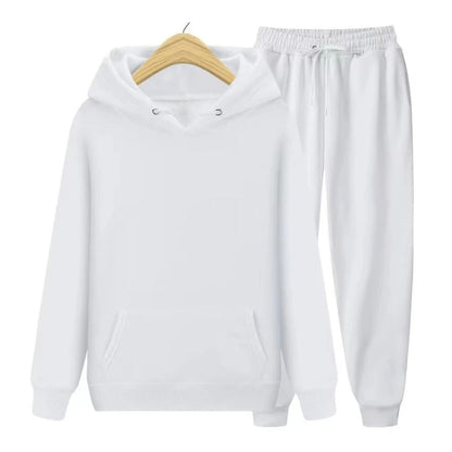 2 Pieces Hooded Tracksuit Sets White