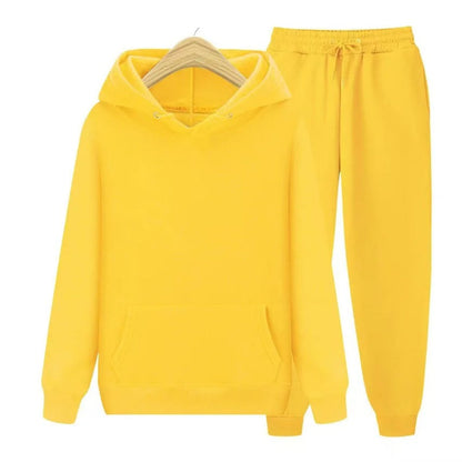 2 Pieces Hooded Tracksuit Sets Yellow