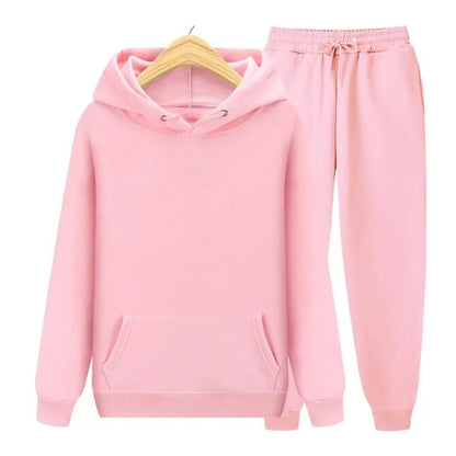 2 Pieces Hooded Tracksuit Sets Pink