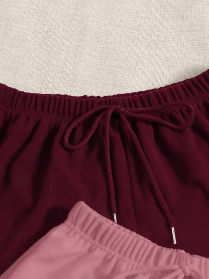 3 Pieces Solid Knot Lounge Shorts