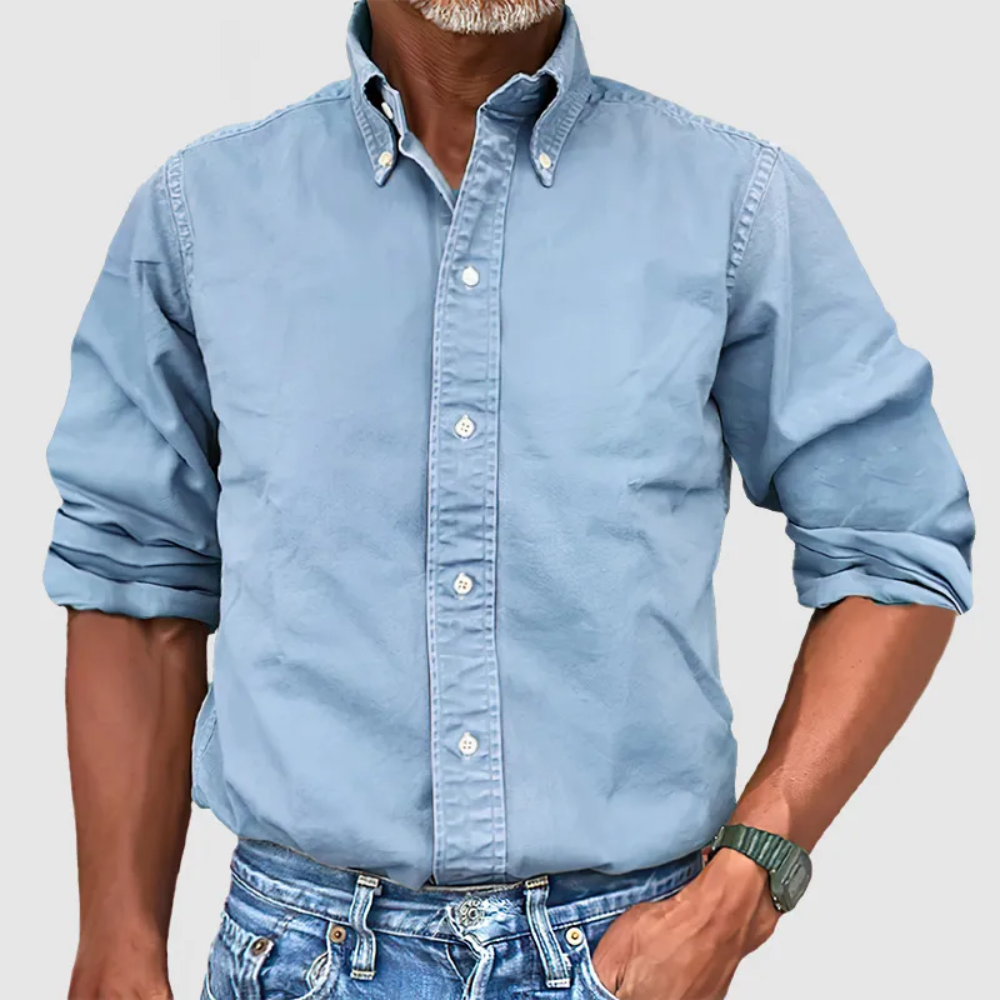 Timeless Design Classic Button Up Shirt Light Blue