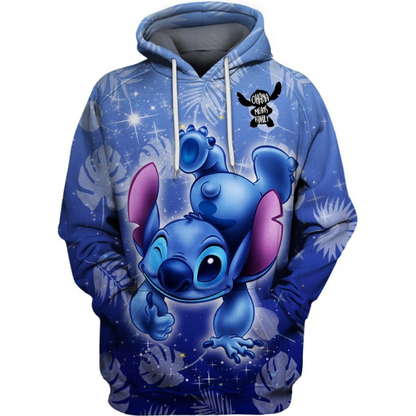 Stitch Ohana Castle Glitter Hoodie And Leggings Combo Hoodies