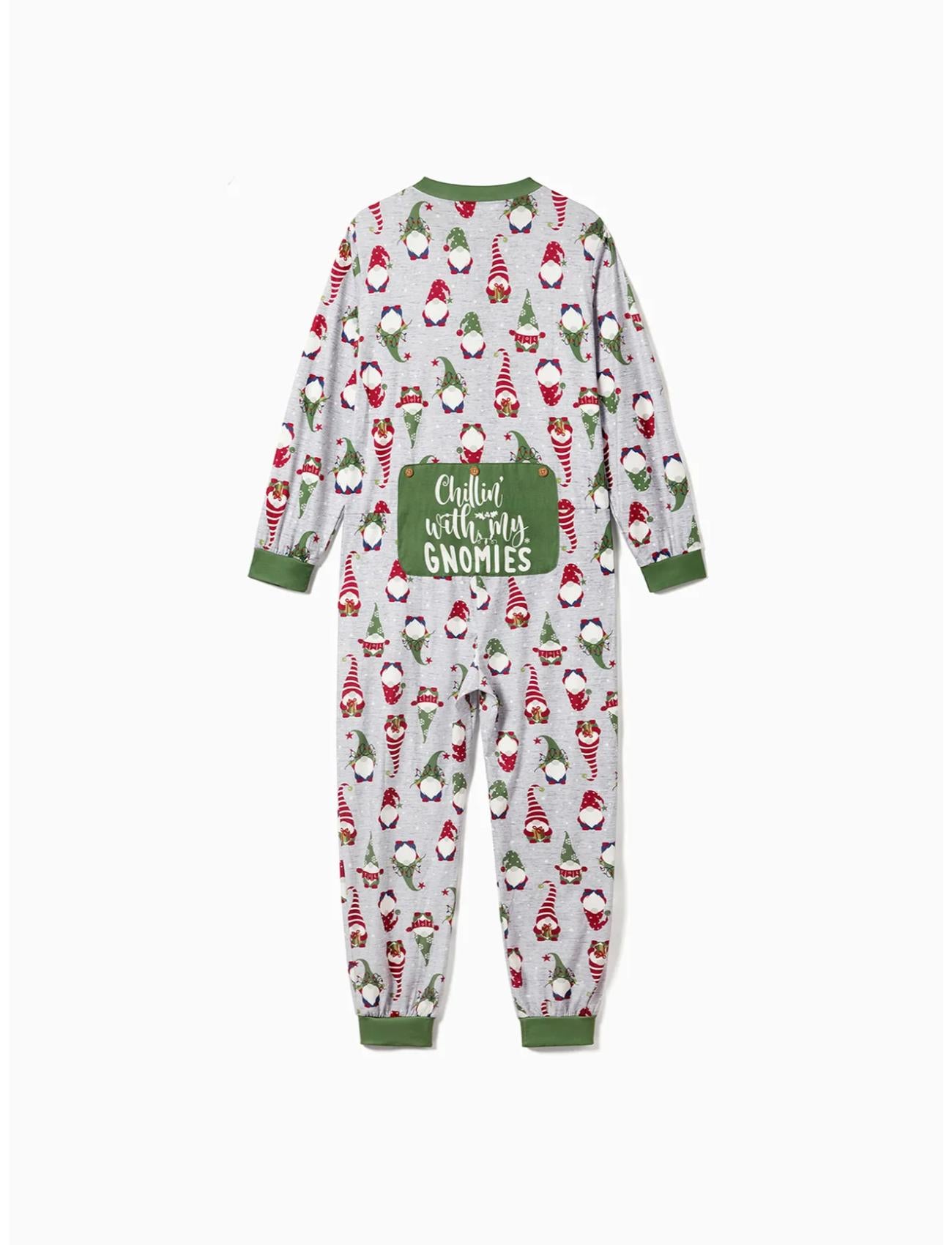 Family Matching Gnome All Over Print Romper Pajama Set Women