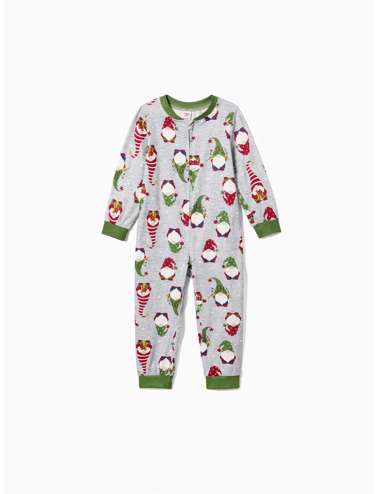 Family Matching Gnome All Over Print Romper Pajama Set Kids