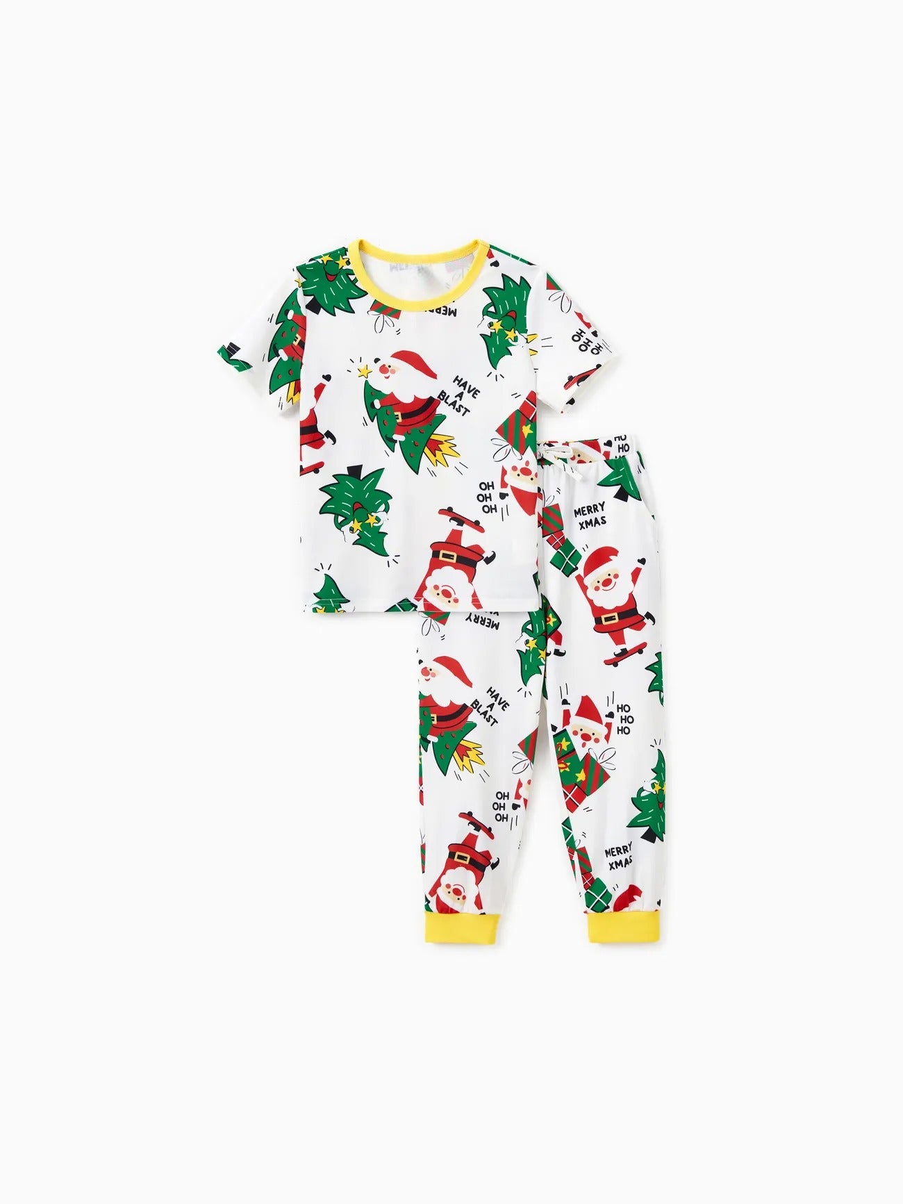 Festive Printed Family Pajama Set For Christmas Kids