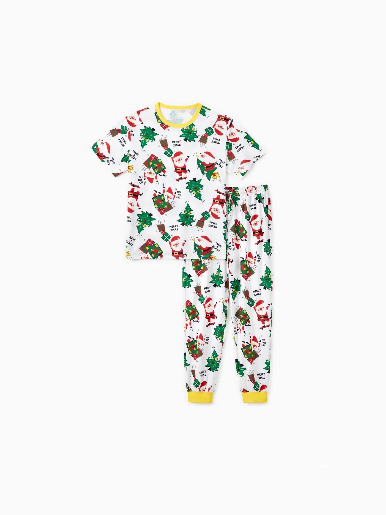 Festive Printed Family Pajama Set For Christmas Women