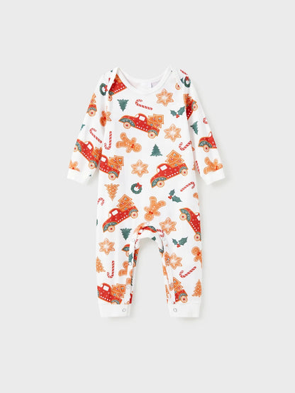 Christmas Pattern Pajama Sets For Family With Pockets Baby