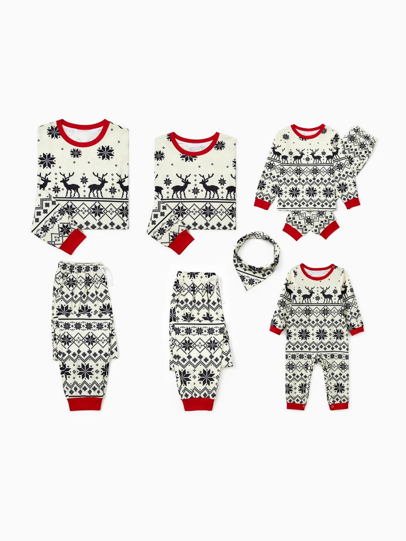 Family Matching Reindeer And Snowflake Pajama Set Baby 3M