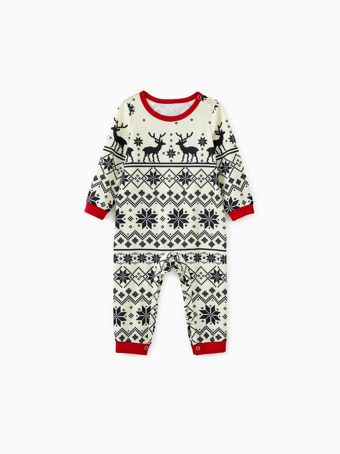 Family Matching Reindeer And Snowflake Pajama Set Baby