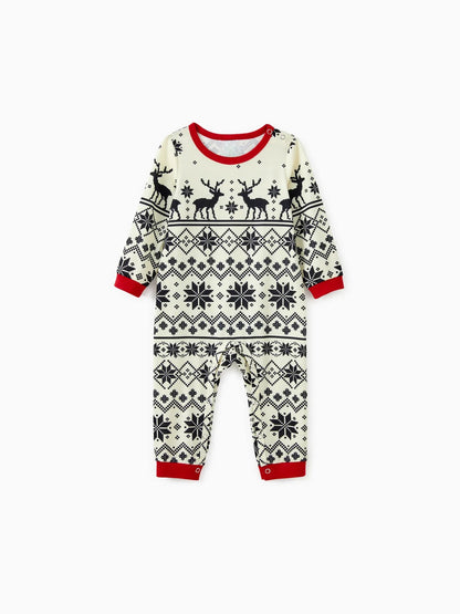 Family Matching Reindeer And Snowflake Pajama Set Baby