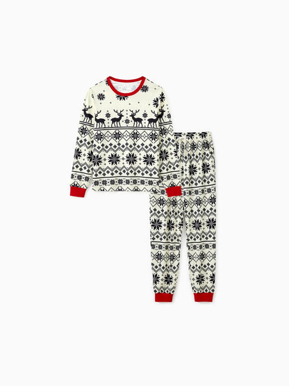 Family Matching Reindeer And Snowflake Pajama Set Women