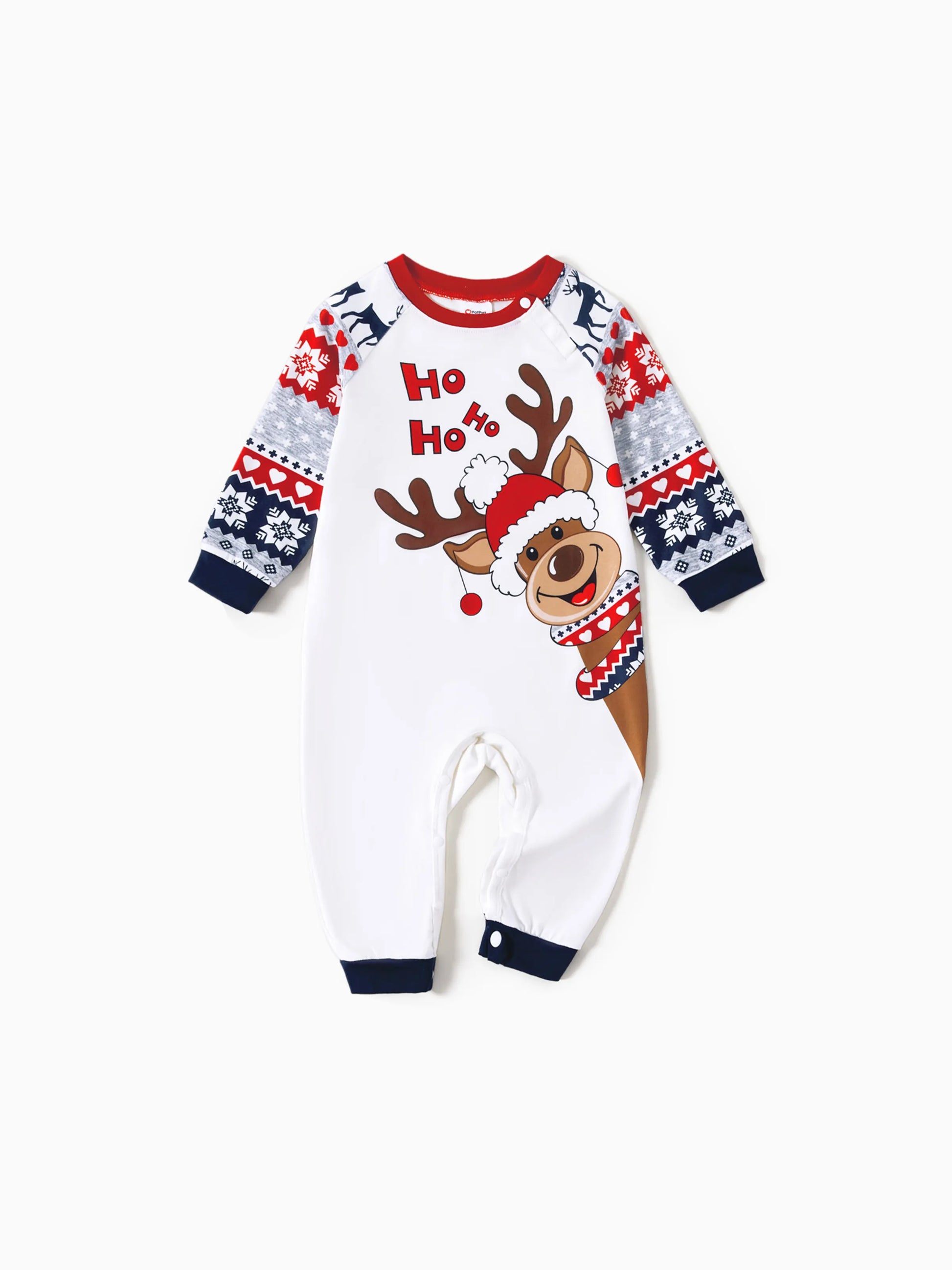 Reindeer Printed Matching Family Outfit Set Baby