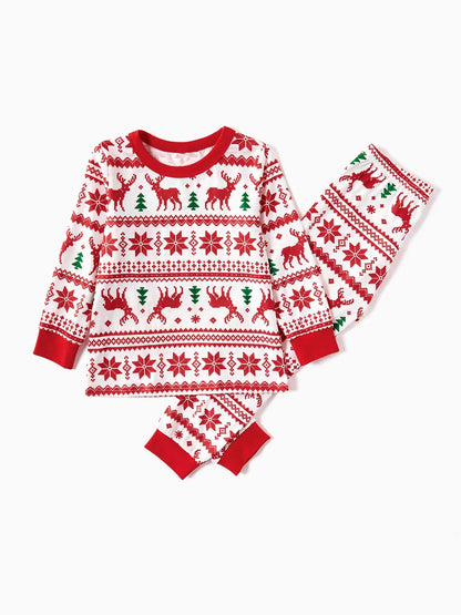 Reindeer Snowflake Family Matching Pajama Set Kids