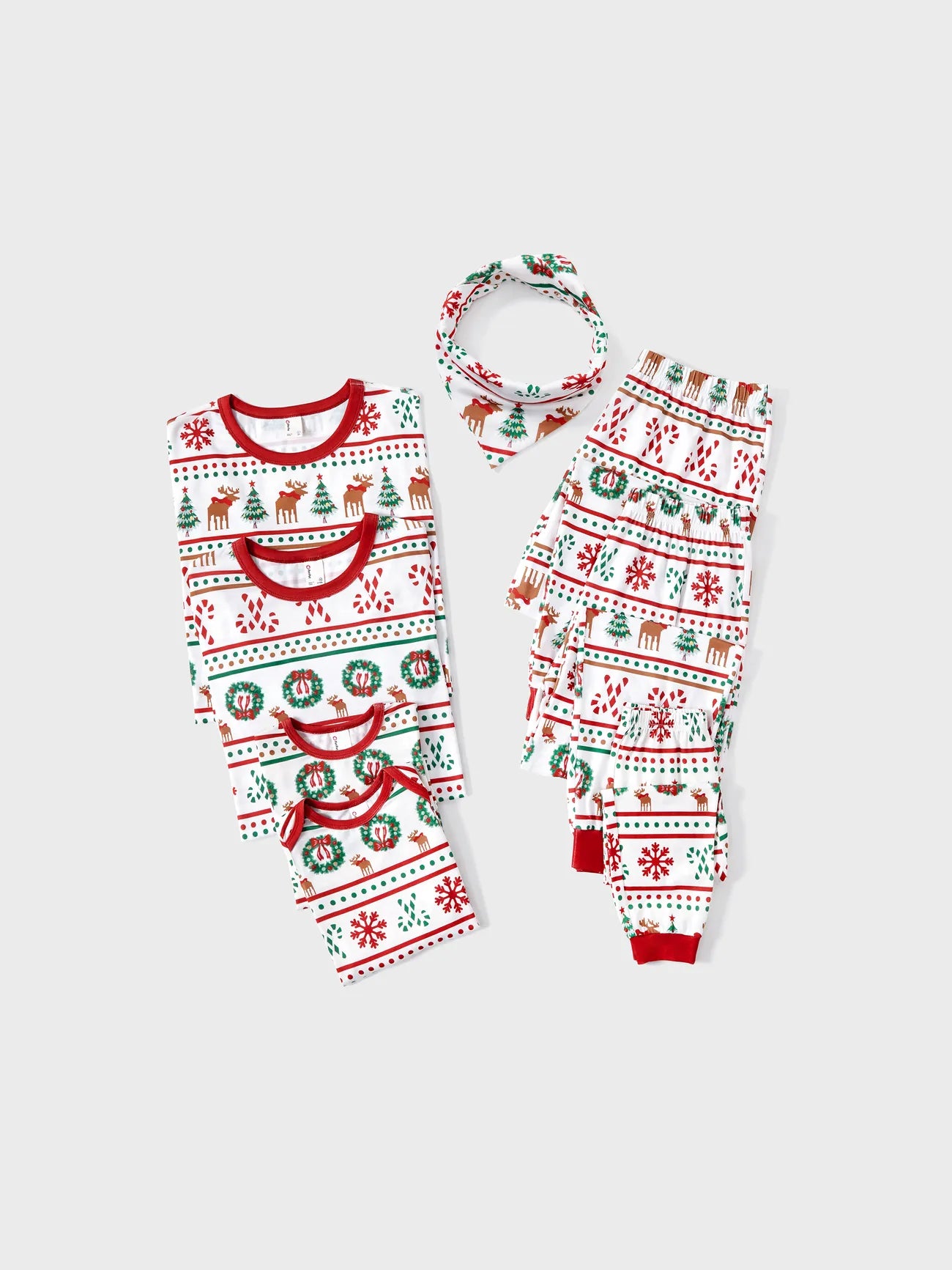 Xmas Tree Pattern Family Matching Pajama Set Baby 3M