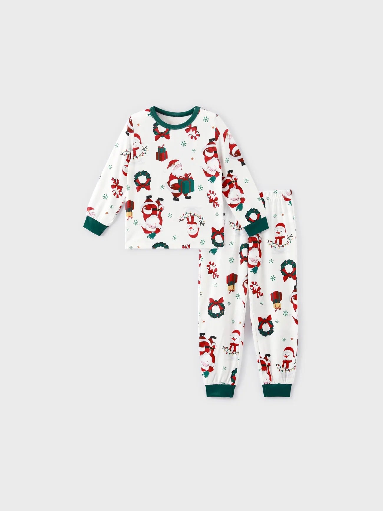 Santa And Wreath Family Matching Pajama Set Kids