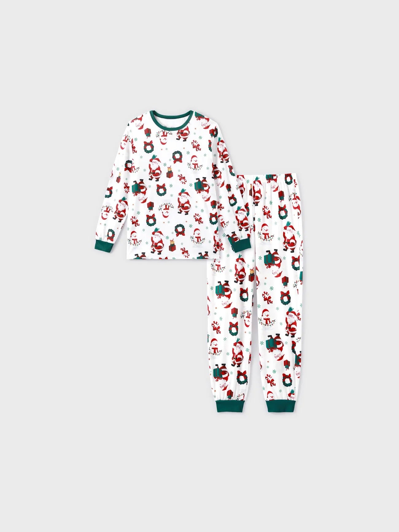 Santa And Wreath Family Matching Pajama Set Woman