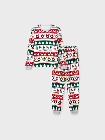 Printed Christmas Theme Family Matching Top And Pajama Set Men