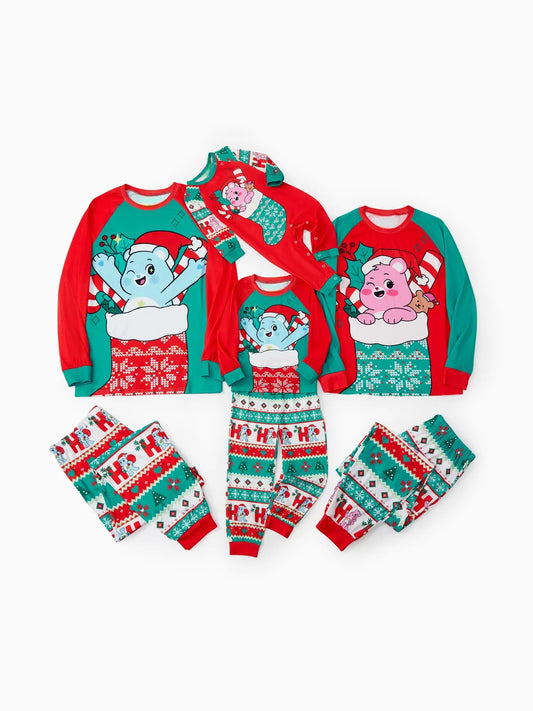 Holiday Family Matching Bear Printed Pajamas Set