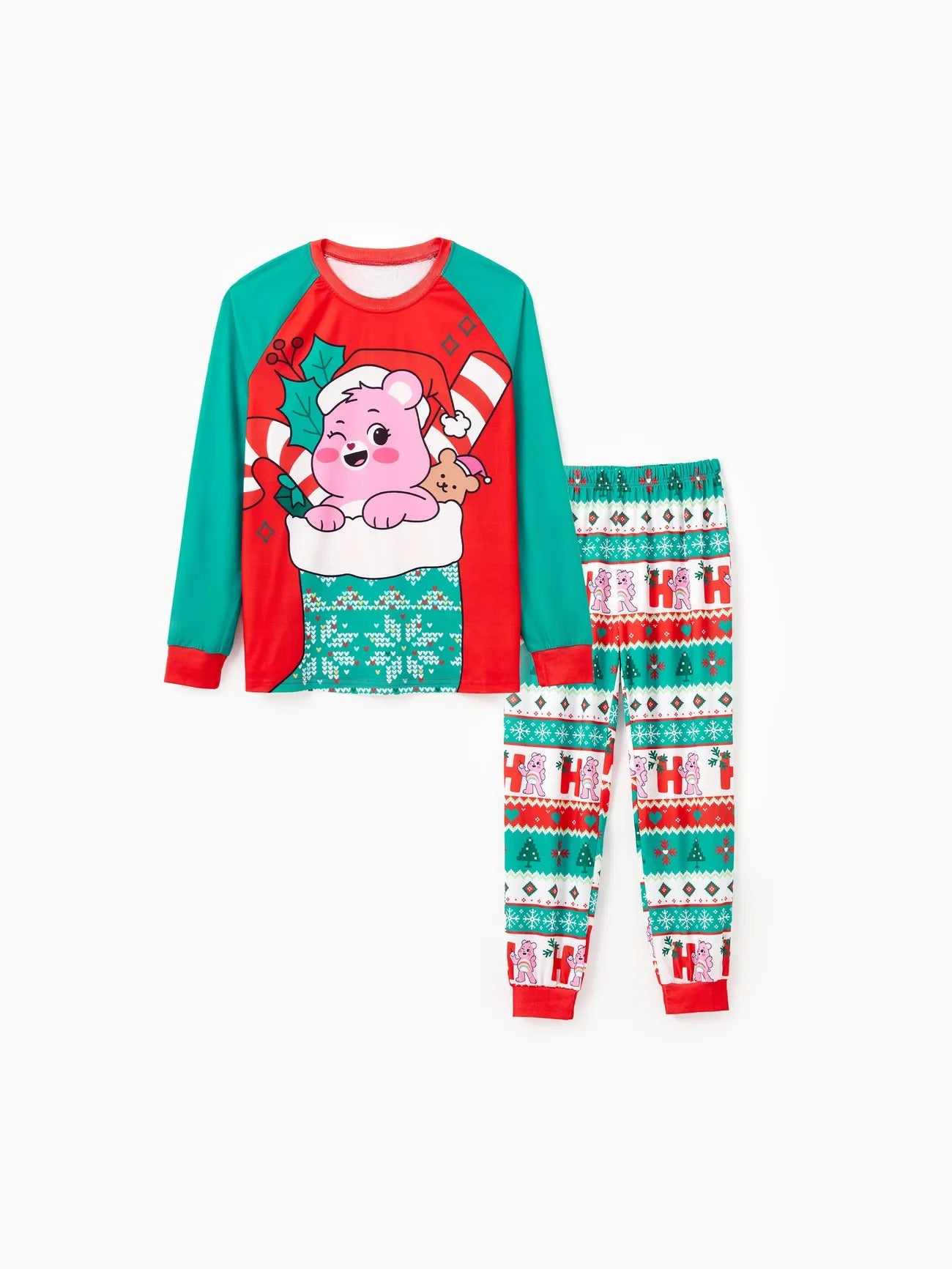 Holiday Family Matching Bear Printed Pajamas Set Women