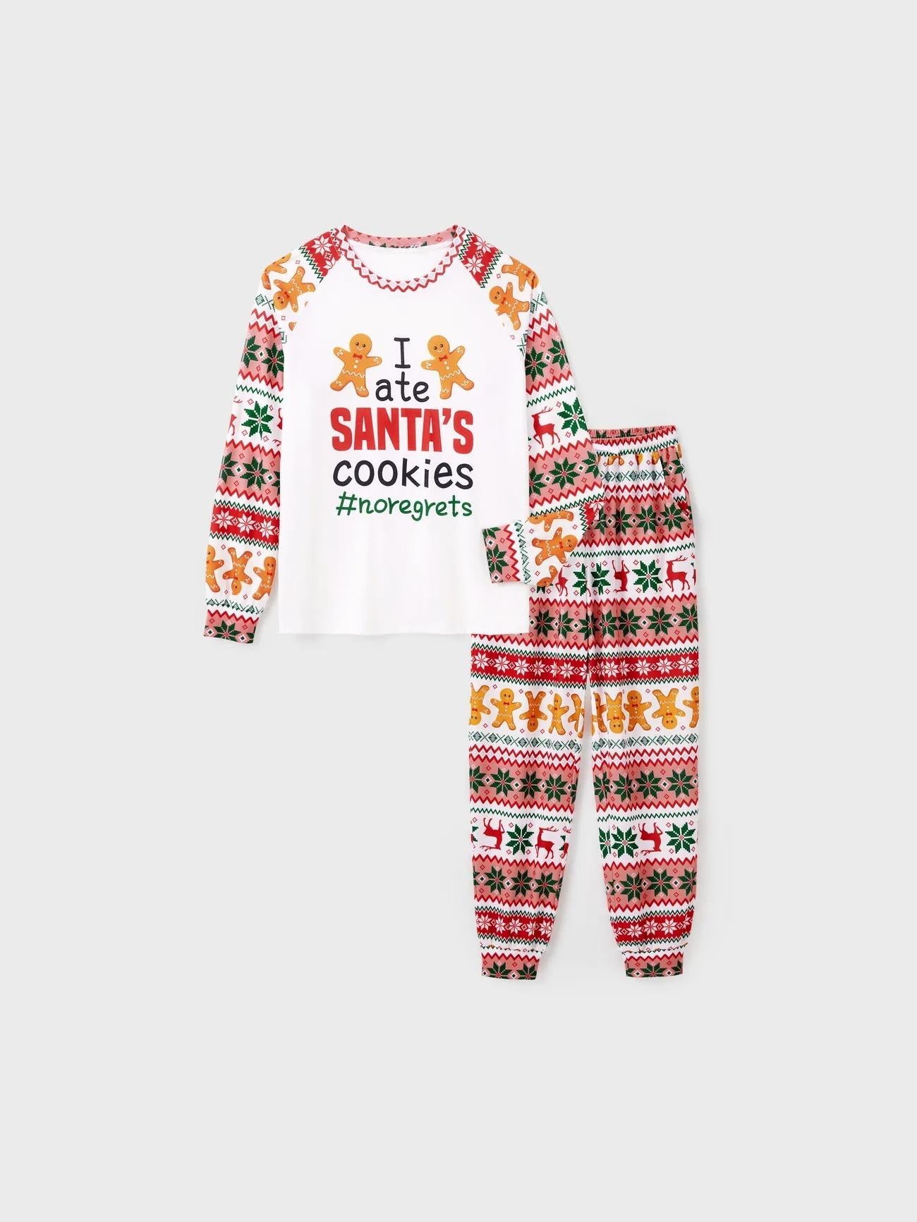 Gingerbread Man Design Top And Pajama Family Matching Set Women