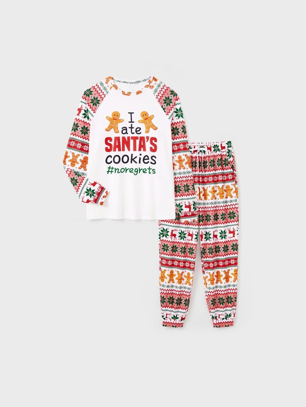 Gingerbread Man Design Top And Pajama Family Matching Set Men