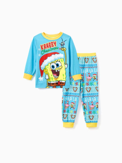 SpongeBob SquarePants Family Matching Christmas Print Pajama Set Kids