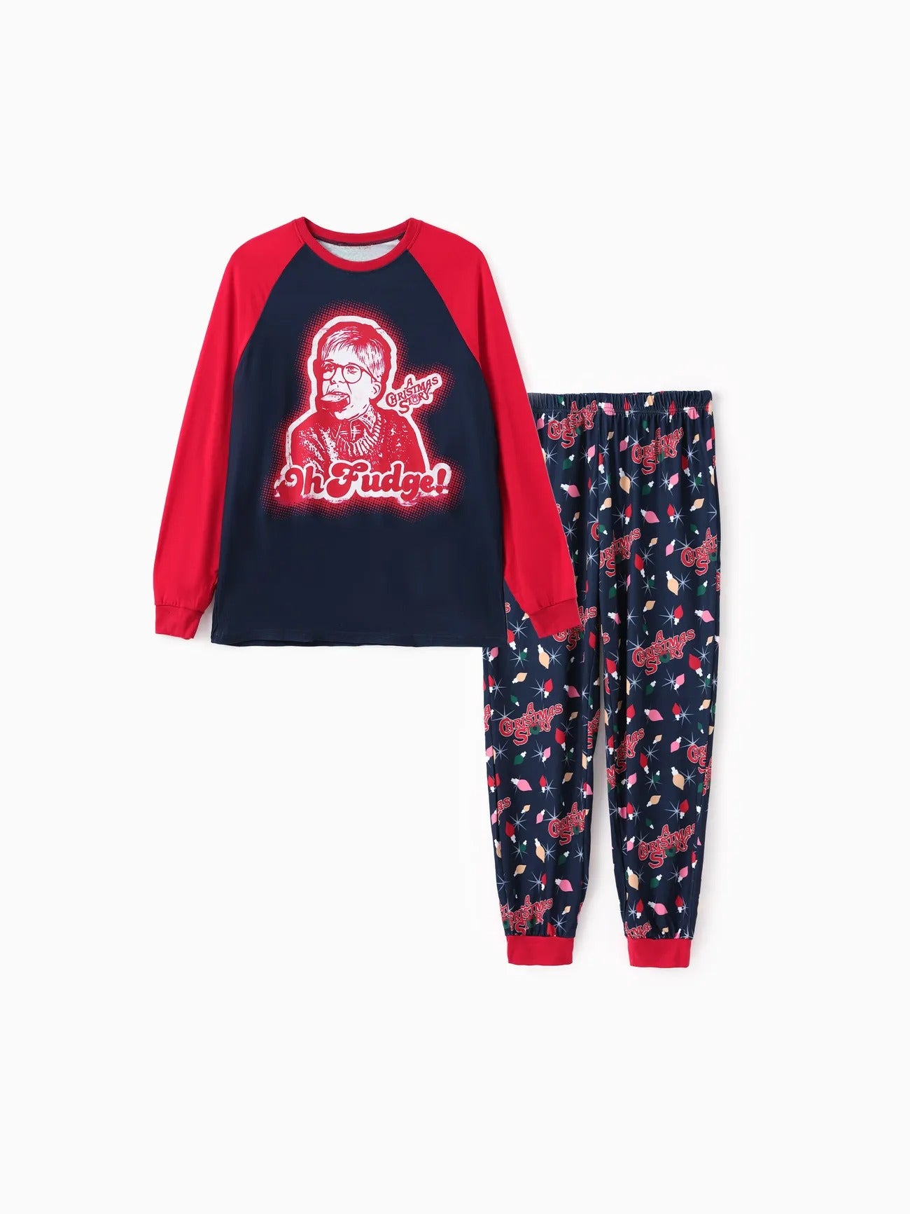 Family Matching Character Print Pajama Set With Pockets Women