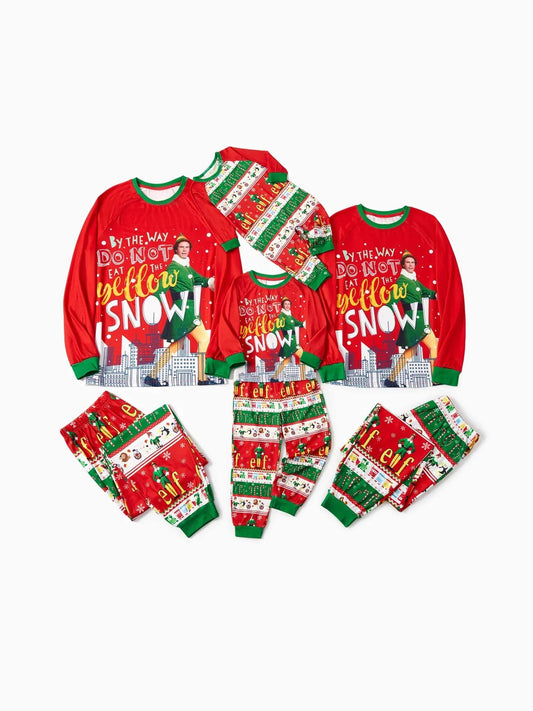 Elf Themed Printed Family Matching Christmas Pajama Set Baby 3M