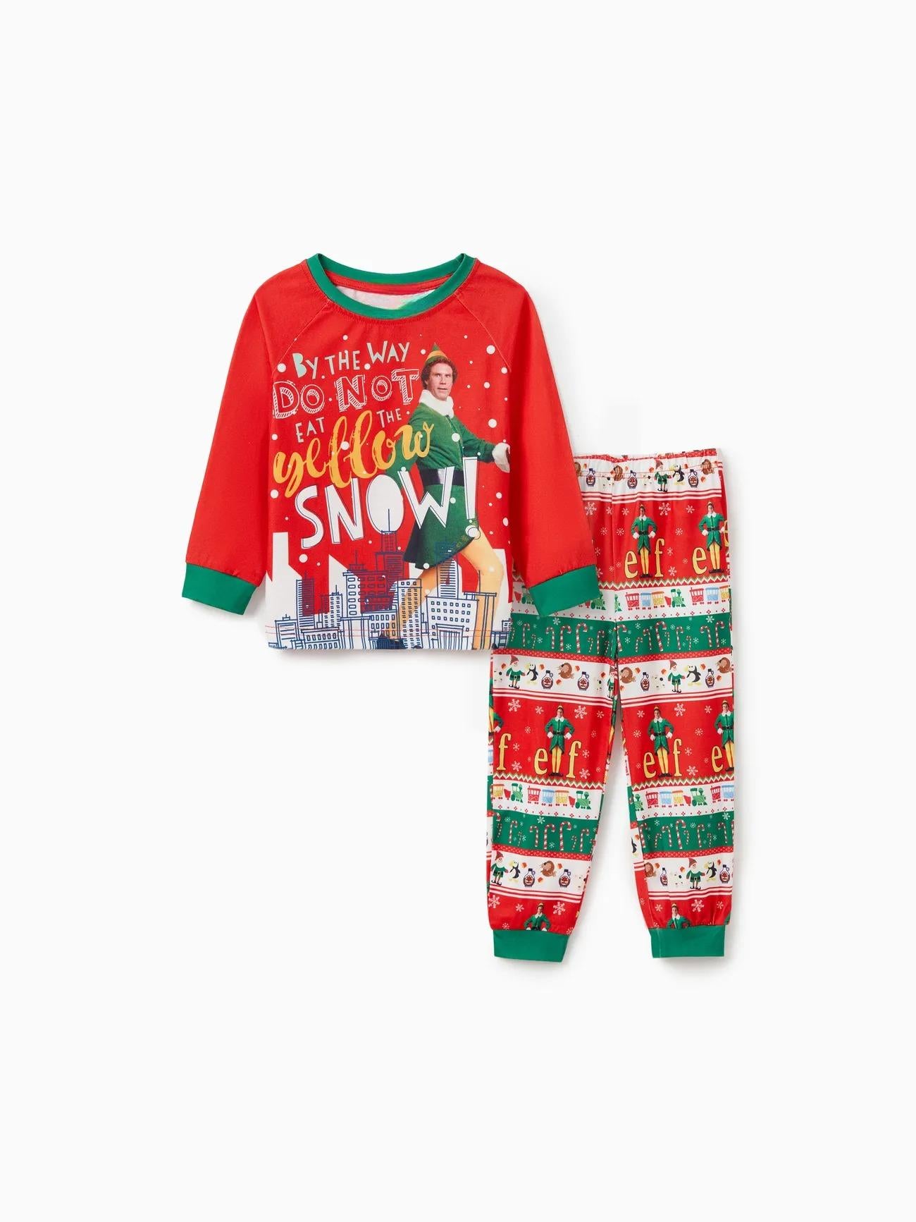 Elf Themed Printed Family Matching Christmas Pajama Set Women