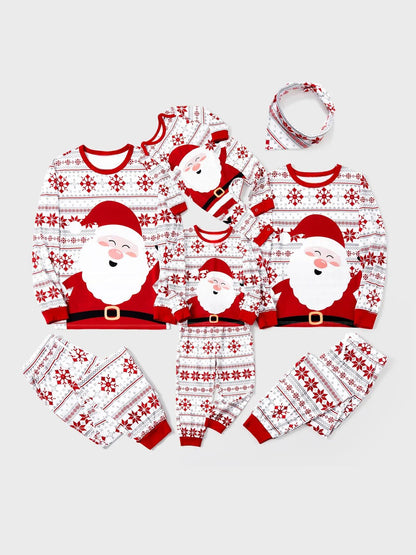 Santa Print Christmas Pajamas Set For Family With Drawstrings Baby 3M